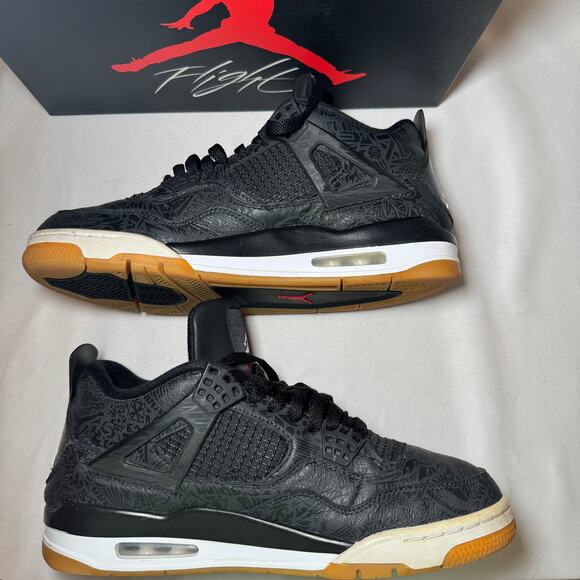 Size 10 - Nike Air Jordan 4 Retro Laser Men's Shoes - Picture 3 of 11